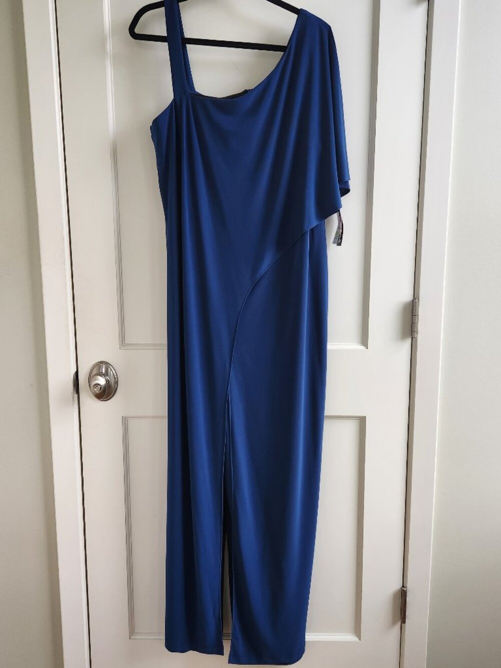 R&M Richards Peacock Blue One Shoulder Wide Leg Jumpsuit Size 18W NWT Formal